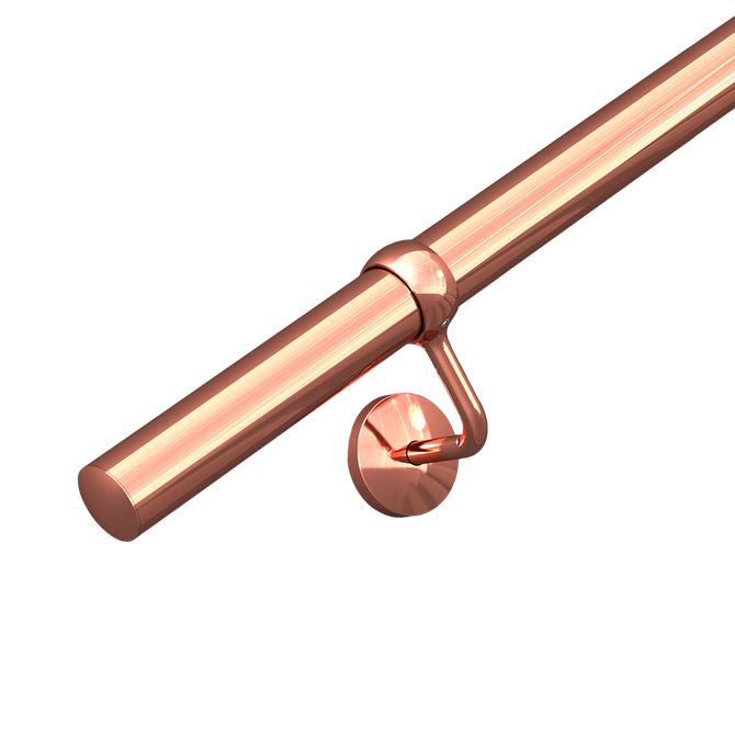 Polished Copper Stair Handrail Kit 3.6M X 40mm