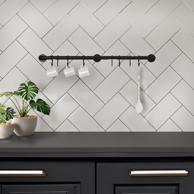 Utensil Rail Kit 19mm X 600mm Matt Black