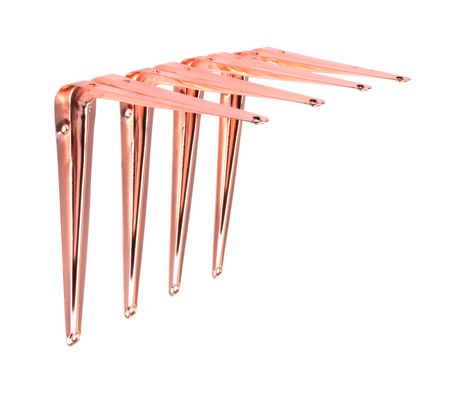 London Shelf Bracket 150X200mm Polished Copper (Pack Of 4)