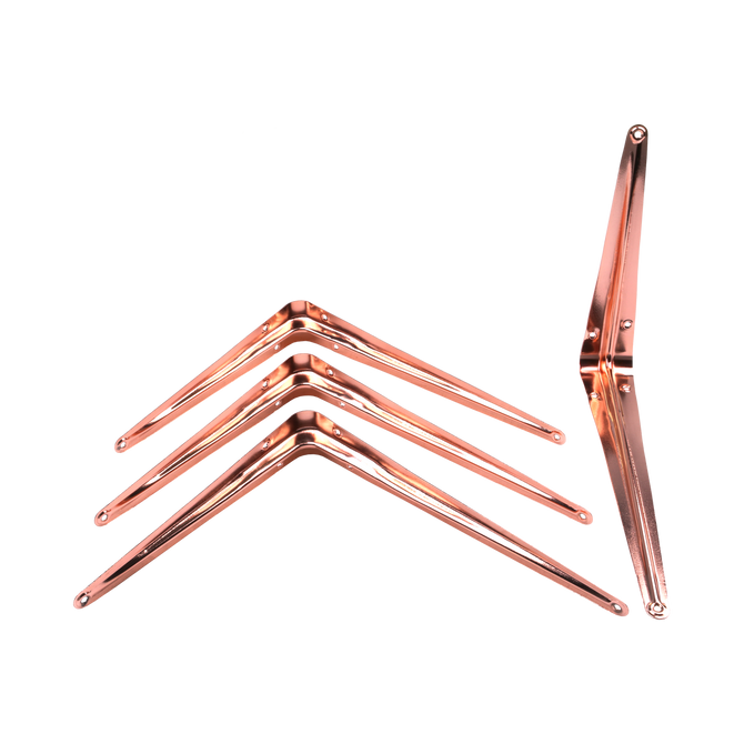 London Shelf Bracket 200X250mm Polished Copper (Pack Of 4)