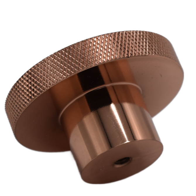 Polished Copper Large Knurled Cabinet & Drawer Knob with Stem