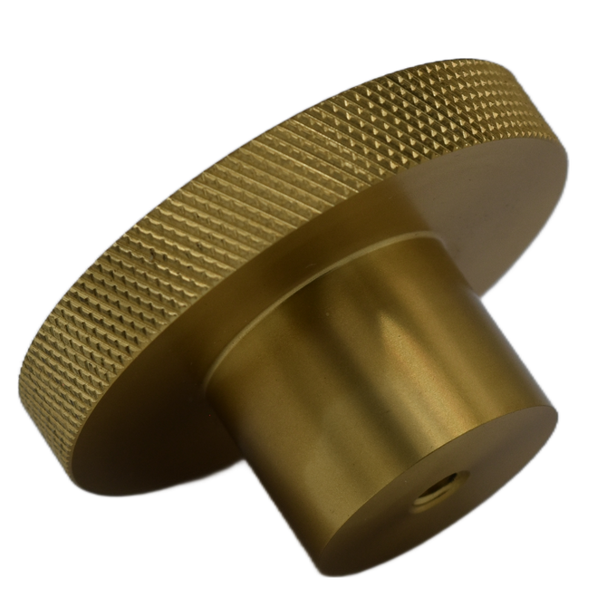 Brass Large Knurled Cabinet & Drawer Knob with Stem