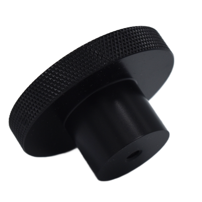Matt Black Large Knurled Cabinet & Drawer Knob with Stem