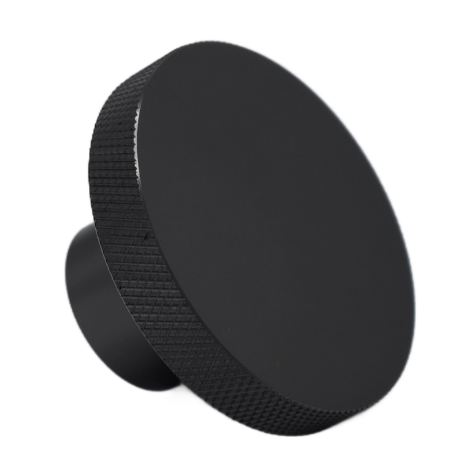 Matt Gunmetal Large Knurled Cabinet & Drawer Knob with Stem