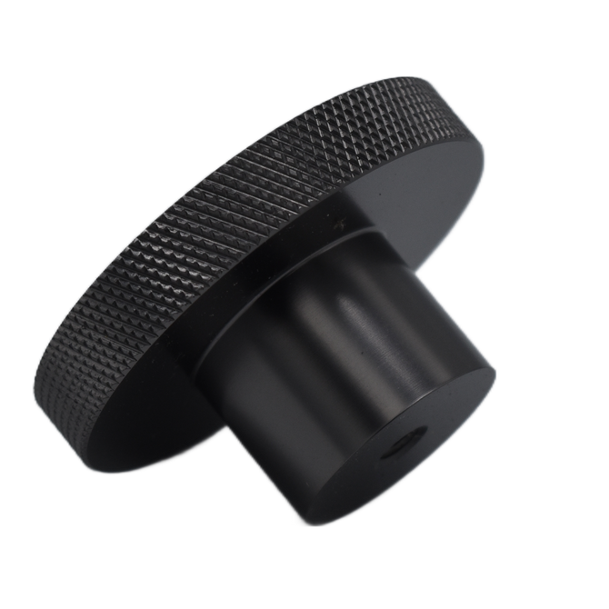 Matt Gunmetal Large Knurled Cabinet & Drawer Knob with Stem