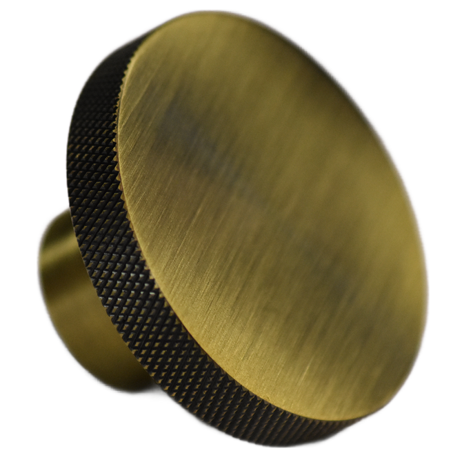 Antique Brass Large Knurled Cabinet & Drawer Knob with Stem