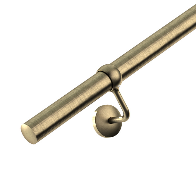 Antique Brass Stair Handrail Kit 2.4M X 40mm