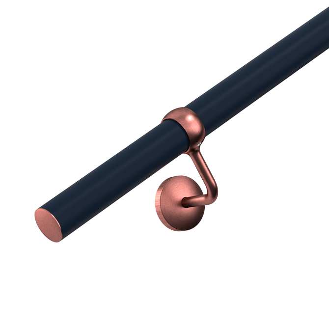 Handrail Kit 3.6m X 40mm Navy Blue & Antique Copper Brackets