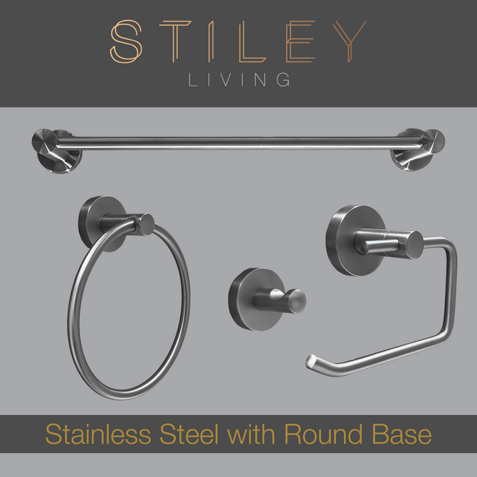 Bathroom Accessories Set Round Base