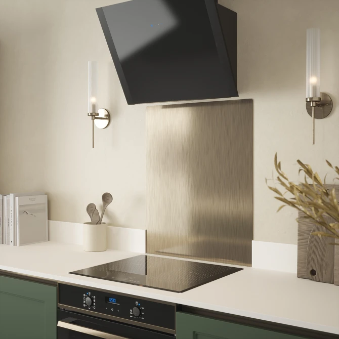 Antique Brass Kitchen Splashback - Self Adhesive 600 x 750mm
