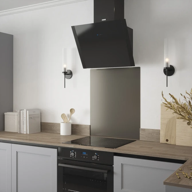 Matt Gun Metal Kitchen Splashback - Self Adhesive 600 x 750mm