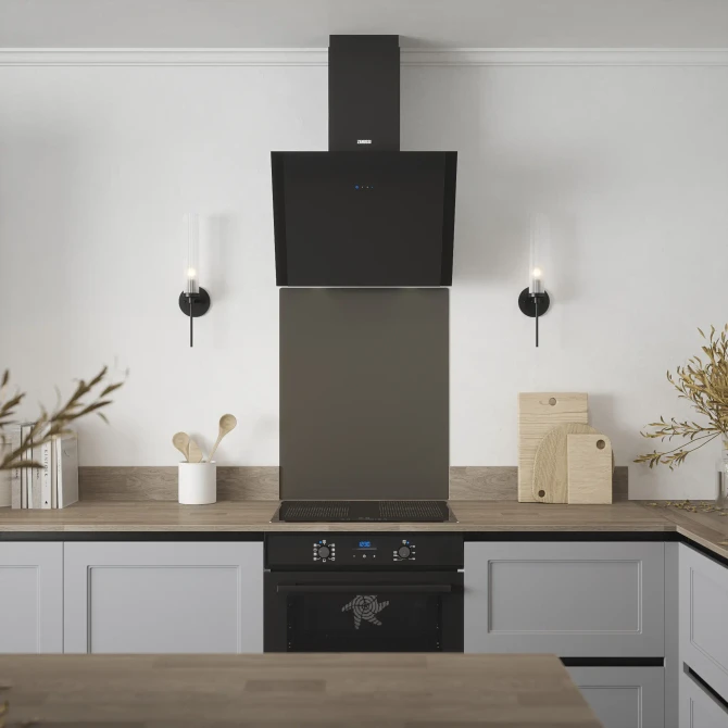 Matt Gun Metal Kitchen Splashback - Self Adhesive 600 x 750mm