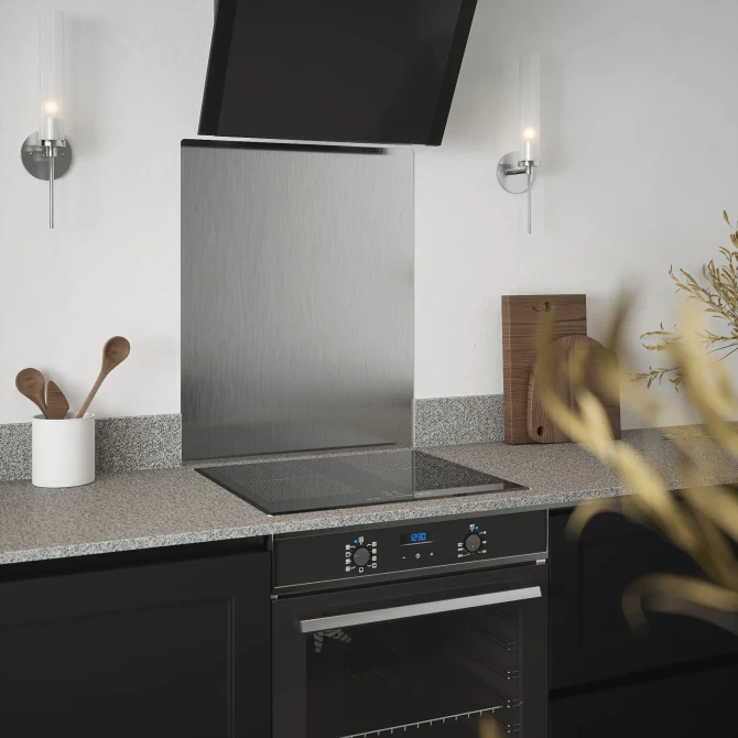 Silver Kitchen Splashback - Self Adhesive 600 x 750mm