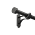 710mm To 1200mm Matt Black Extendable Klickfit Curtain Pole Kit Stud