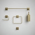 Bathroom Accessories Kit - Satin Brass - Square Base 5 Piece