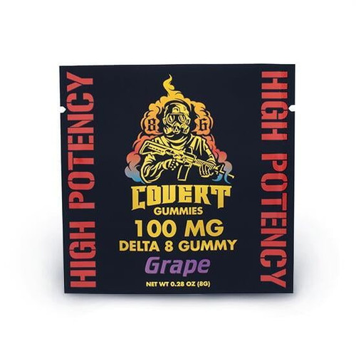 Grape - Delta 8 100mg Gummy Single - Covert