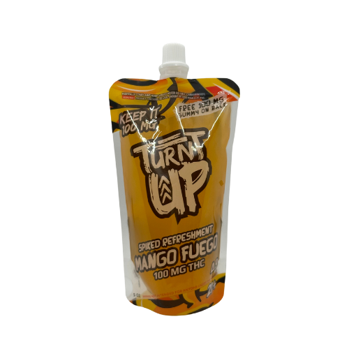 100mg Delta 9 THC Drink Pouch w/free 100mg gummy - Mango Fuego