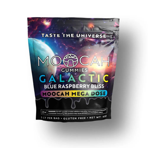 Moocah - Galactic Blue Raspberry Bliss - Moocah Mega Dose - 5ct p/pack
