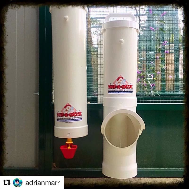 Dine-A-Chook customer photo: Thanks for tagging us @adrianmarr Got the new high tech chicken water and feeders in to