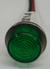 12 Volt Green High Hat Lens LED Indicator Light, Wire Leads, 1092C5-12V