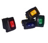 Green Sealed Miniature Illuminated Rocker Switch, 12 Volt Green LED KCD1-2-101NW-C3-GB-12V