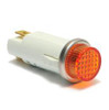 indicator light, 14 volt incandescent, quick connects, amber cylinder diamond lens, 3035-4-11-37320, 093-0222