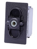 Carling rocker switch, double pole, one momentary on position, one maintained on position, V Series, no lamps, VKBDS00B