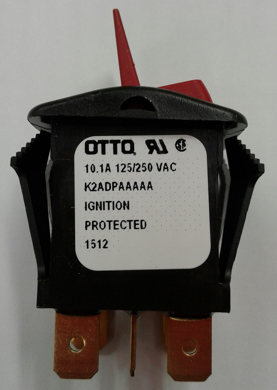 K2ADPAAAAA Otto K2 Series Sealed Rocker Switch, Red Paddle Actuator