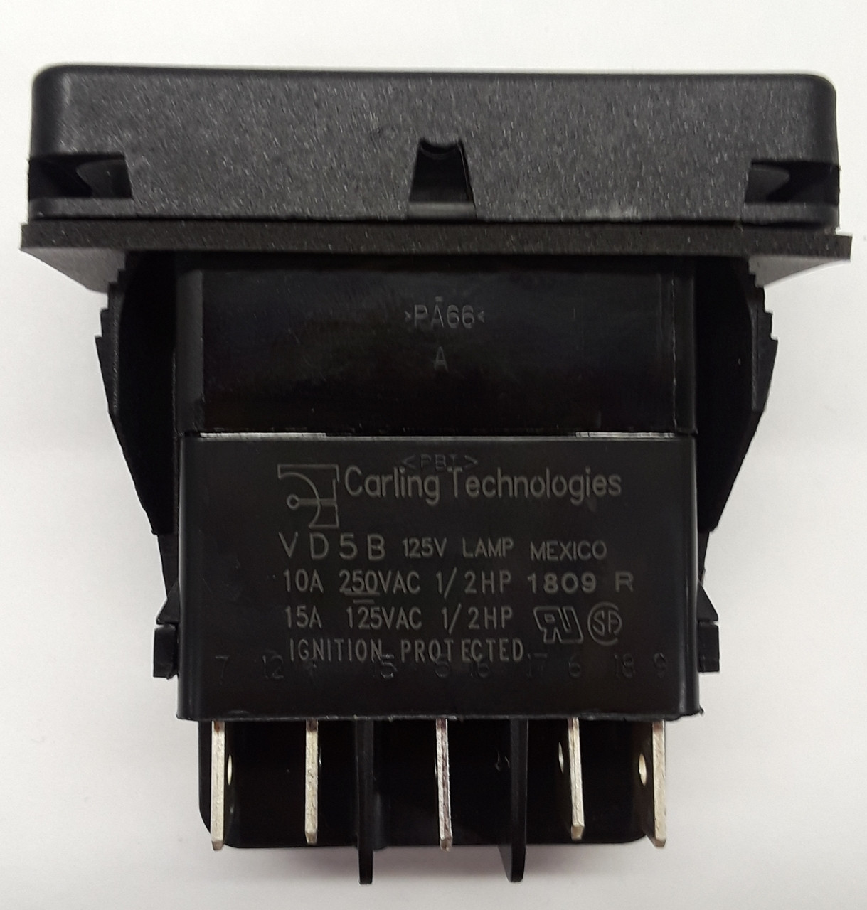 Vd5bu114 00000 000 Carling Contura X On On Rocker Switch With Two 125 Volt Neon Lamps