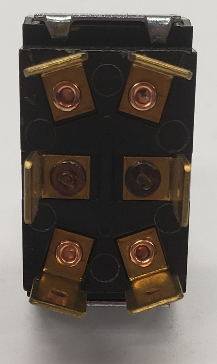 6GM5M73 Carling Double Pole Momentary Toggle Switch, Center Off, Spade