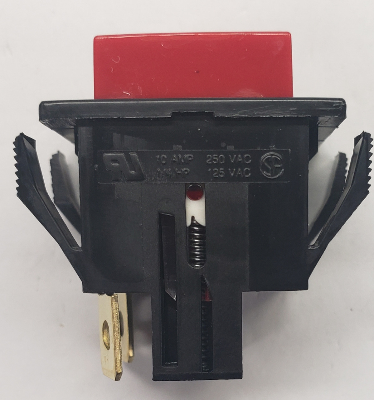 Push On Push Off Alternating Action Square Push Button, Red Cap