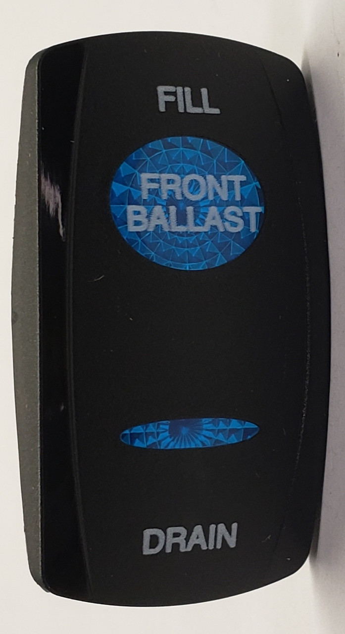 VVGWCXXFront Ballast Switch Cover, Black with 1 Blue Oval Lens, 1 Blue