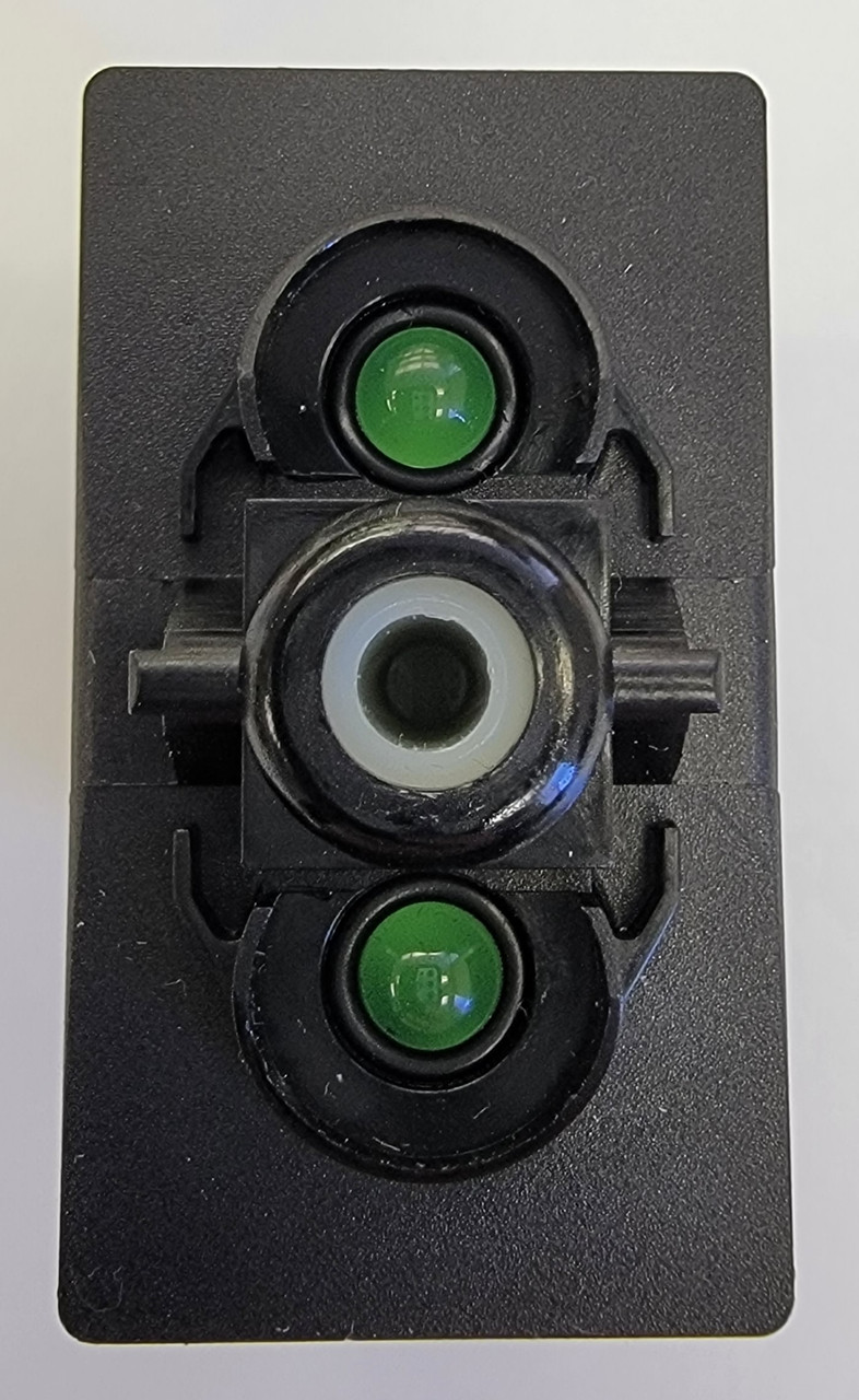 V8D2UHHB Carling V Series Double Momentary Rocker Switch, 2 Green Leds