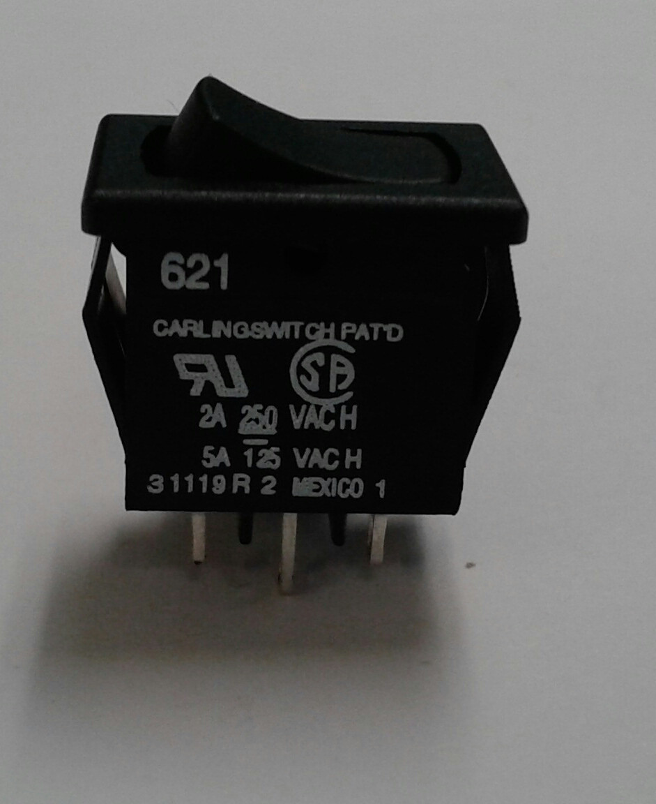 Carling Miniature Rocker Switch, On-On 621-11221-0-0-N