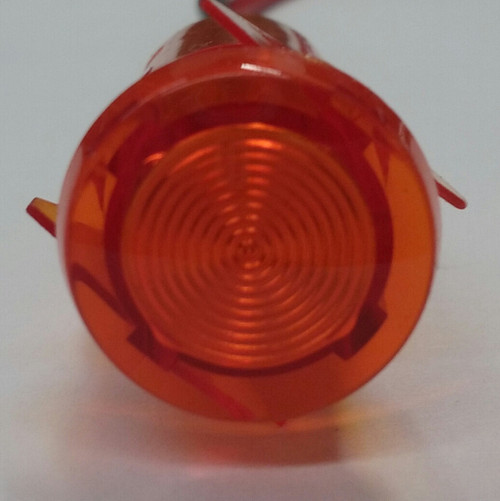 indicator light, 14 volt, wings, amber, LED, wire leads, semi dome rings lens