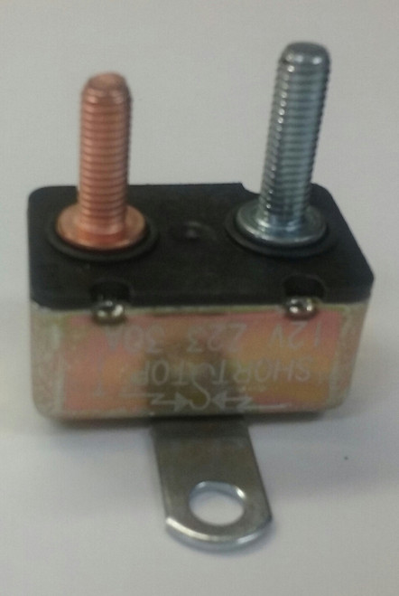 Bussmann Type 1 30A Circuit Breaker – 12V Short Stop With Right Angle Bracket