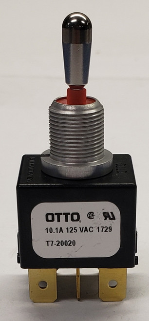 Otto T7-211G1 On-Off-Momentary On Toggle Switch, spade terminals