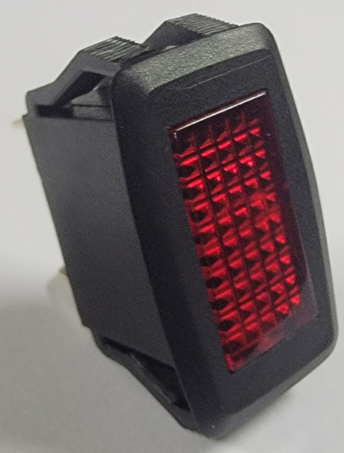 indicator light, red, rectangle, pilot light, 12 volt, diamond lens, 73389, spair12v, ZU-03-14, red indicator light, 12v red light, appliance red light, appliance style indicator