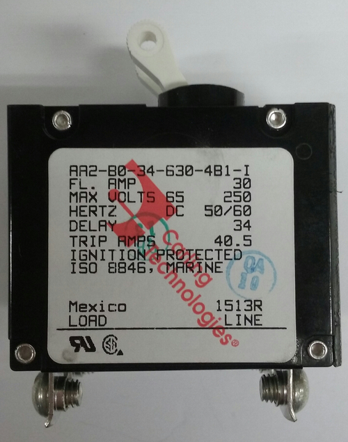AA2B0346304B1I 30 Amp Ignition Protected Carling Circuit Breaker, Double Pole