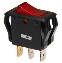 Appliance Rocker Single Pole On-Off Illuminated Red