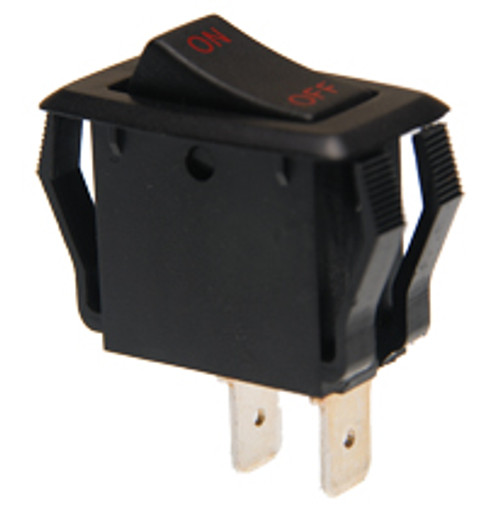 Switchブールとレッド Cambridge 25 Amps Black Round with Red LED Glow Rocker Switch