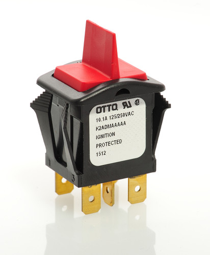 K2ADMAAAAA Otto K2 Series Sealed Rocker Switch, Red Paddle