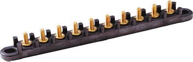 C1938 Junction Block 3/8 Stud, Black, Feed Thru, 250 Amp