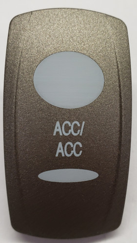 Accessory Rocker Switch Cap, Pewter with 2 White Lens, ACC/ACC Icon ...