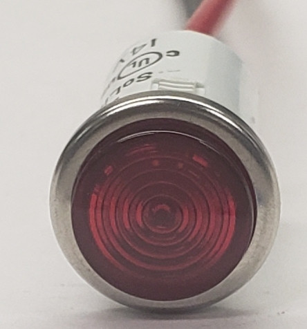 Solico 12V DC Red Lighted Indicator Panel Mount - 5 Wires, 5/16" To 3/8" Hole