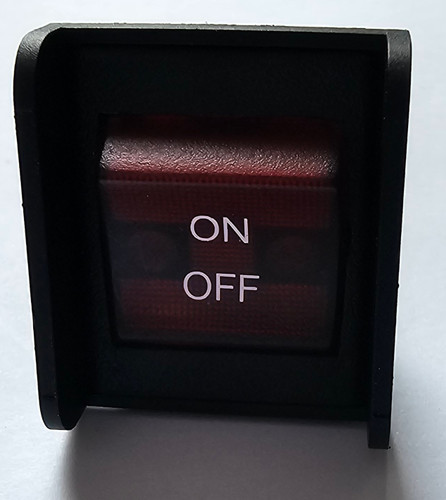 Red Square Mid Size On Off Rocker Switch, 12 Volt Lamp