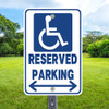 Handicap Reserved Parking Arrows: 12"x 18" Aluminum Sign
