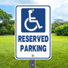 Handicap Reserved Parking: 12"x 18" Aluminum Sign