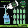 Mix 118 oz. of water with 10 oz. of Zero Waste USA® Odor Eliminator for Medium Duty applications. Cost per ready to use liquid is less than $5.50 a gallon.