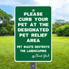 Dog Waste Sign: Curb Landscaping  12"x 18" Aluminum